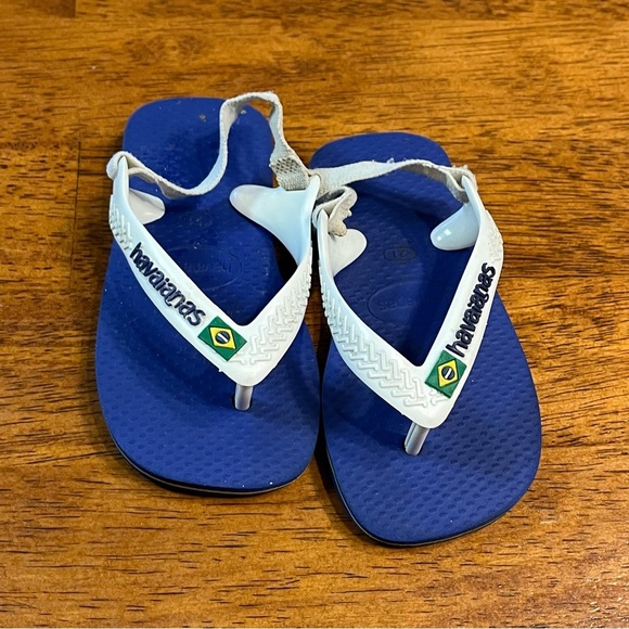 Havaianas blue toddler sandals flip flops size 7 - Picture 1 of 5